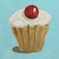 A painted frosted cupcake illustration