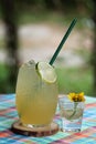 Iced drink in a clear glass Royalty Free Stock Photo