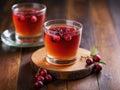 Iced drink - cranberry tea or juice with ice and mint Royalty Free Stock Photo