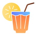 Iced drink flat icon. Lemonade color icons in trendy flat style. Cold tea gradient style design, designed for web and Royalty Free Stock Photo