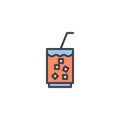 Iced Drink glass filled outline icon