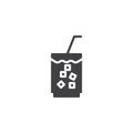 Iced Drink glass vector icon