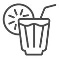 Iced drink line icon. Lemonade vector illustration isolated on white. Cold tea outline style design, designed for web