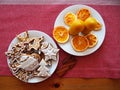 Iced Gingerbread and beeswax candles Royalty Free Stock Photo