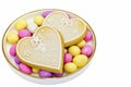 Iced heart shaped cookies Royalty Free Stock Photo