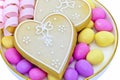 Iced heart shaped cookies Royalty Free Stock Photo