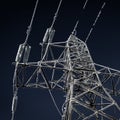 Iced high voltage wires Royalty Free Stock Photo