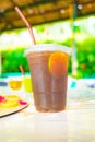 Iced Honey Lemon Coffee Royalty Free Stock Photo