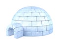 Iced igloo isolated on white background