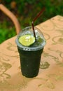 Iced lamon green tea on the table Royalty Free Stock Photo