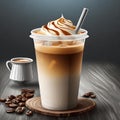 Plastic cup with cold coffee Royalty Free Stock Photo