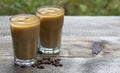 Iced latte coffee in glasses with milk Royalty Free Stock Photo