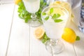 Iced lemonade, limoncello liqueur