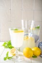 Iced lemonade, limoncello liqueur