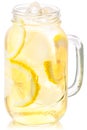 Iced lemonade in mason jar, paths
