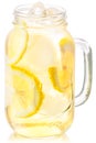 Iced lemonade in mason jar, paths Royalty Free Stock Photo