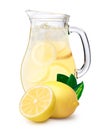 Iced lemonade pitcher with lemons Royalty Free Stock Photo