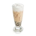 Iced milk tea with bubble frappucino isolated on white background Royalty Free Stock Photo