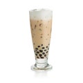 Iced milk tea with bubble frappucino isolated on white background Royalty Free Stock Photo