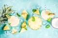 Iced pina colada cocktail