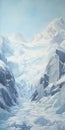 Iced River And Mountain Painting: Depth-defying Murals In Trompe-l\'oeil Style