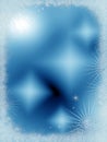 Iced starry frame over a frozen blue background Royalty Free Stock Photo