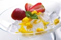 Iced strawberries and mango Royalty Free Stock Photo