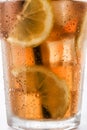 Iced tea drink with lemon in glass Royalty Free Stock Photo