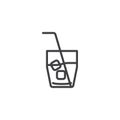 Iced tea glass line icon Royalty Free Stock Photo