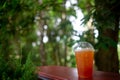 Iced tea, healthy drink in the natural area, beverage concept Royalty Free Stock Photo
