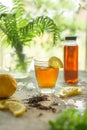 Iced tea with honey, jasmine and citrus fruits