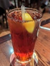 Iced tea lemon glass drink Royalty Free Stock Photo