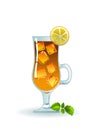 Iced tea with lemon and mint.