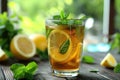 Iced Tea with Lemon and Mint