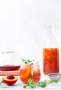 Iced tea with nectarines in drinking glass Royalty Free Stock Photo