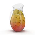 Iced tea in the pitcher. A jug of cold tea on white. 3D illustration Royalty Free Stock Photo