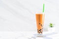 thai milk tea with bubble Royalty Free Stock Photo