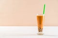 thai milk tea with bubble Royalty Free Stock Photo