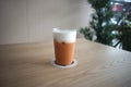 Iced thai tea in a glass Royalty Free Stock Photo