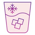 Iced water flat icon. Water with ice violet icons in trendy flat style. Glass of cold drink gradient style design Royalty Free Stock Photo