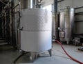 Iced white wine fermenter tank Royalty Free Stock Photo
