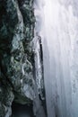 Between the icefall and the rock Royalty Free Stock Photo