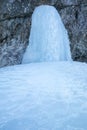 Icefall on a rock wall Royalty Free Stock Photo