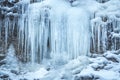 Icefall on a rock wall Royalty Free Stock Photo