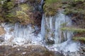 Icefall in White brook in Slovak Paradise National park, Slovakia