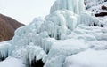 Spectacular ice falls in mountainous area. Royalty Free Stock Photo