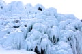 Spectacular ice falls in mountainous area.