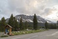 Icefields Pkwy, Mosquito Creek Camp site in Rocky Mountains of Canada. Royalty Free Stock Photo