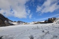 Icefloe on Top of a Volcanic Mountain Peak