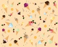 Wallpaper with ice cream in the horns Royalty Free Stock Photo